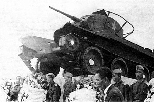 В районе горы Баин-Цаган в Монголии установлен танк БТ-5, 1939г.